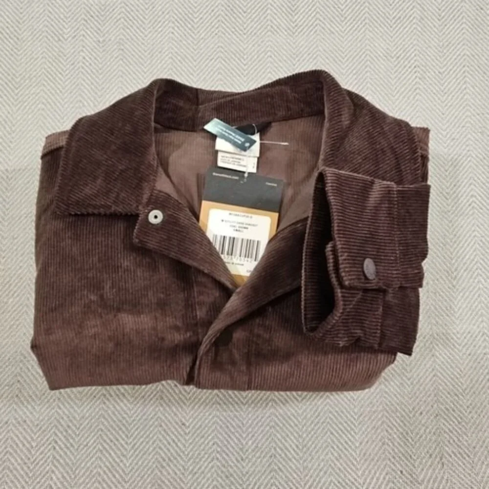 The North Face Men's Size Small Utility Cord‎ Shacket Coal Brown Corduroy NWT